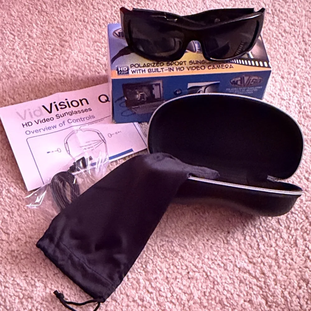 Black Polarized Sport Sunglasses with HD Camera